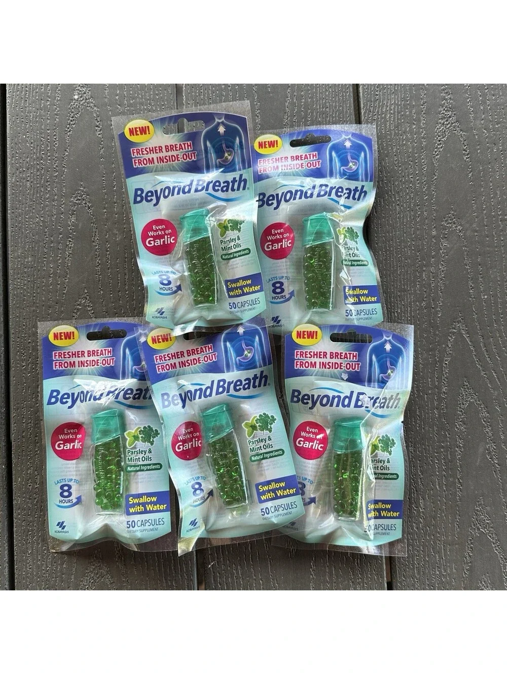 5 PK Beyond Breath Freshening Capsules, Fresher From 1 Pack, Green
